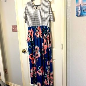Stripe & floral maxi